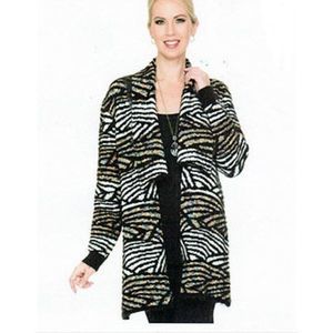 Nicole Sabbattini open mid length cardigan - size XL - multicolor